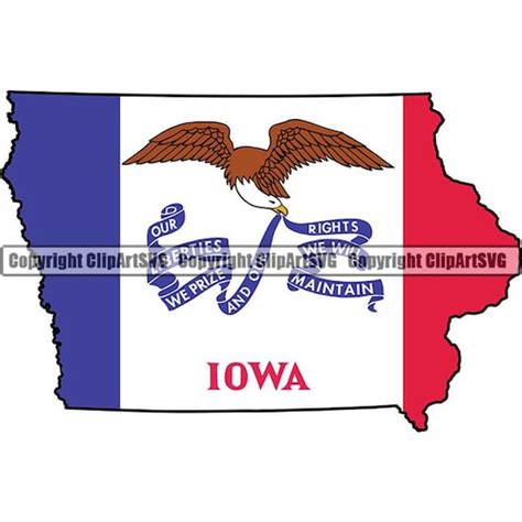 Iowa State Flag Shape Map U.S. US United America American | Etsy