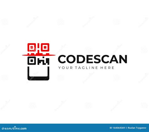 QR Code Scanning Logo Design. QR Code Scanner on Smartphone Vector Design Stock Vector ...