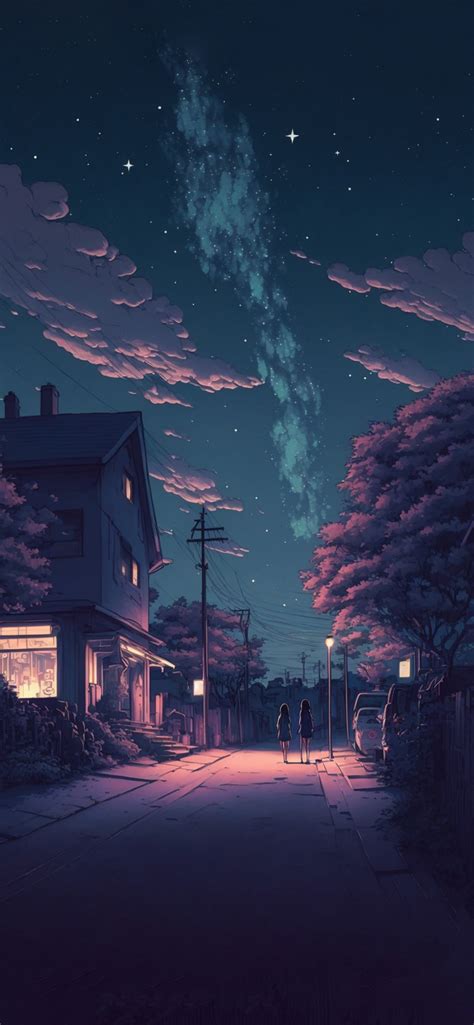 Milky Way Anime Aesthetic Background - Night Anime Wallpapers