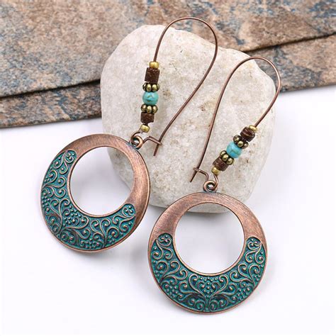 BOHO ROUND TURQUOISE EARRINGS – Ashlen