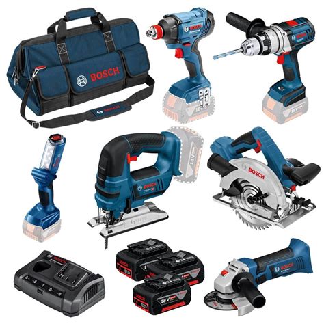 Bosch 6 Piece 18v Cordless Brushless Power Tool Kit | Power Tool Kits