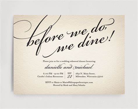 Wedding Rehearsal Dinner Invitations Templates Free