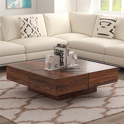 Coventry Square Wooden Coffee Table - Brown - Decornation