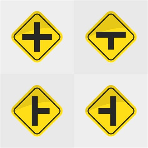 Premium Vector | Yellow road signs eps vector