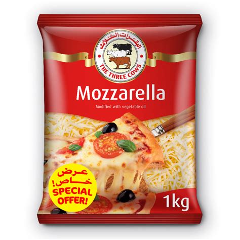 Three Cows Shredded Mozzarella Cheese 1kg Online at Best Price | Grated ...