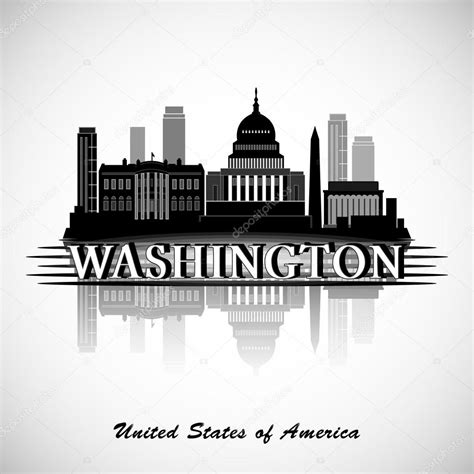 Washington DC Skyline Design. Vector silhouette Stock Vector by ©Marisa ...