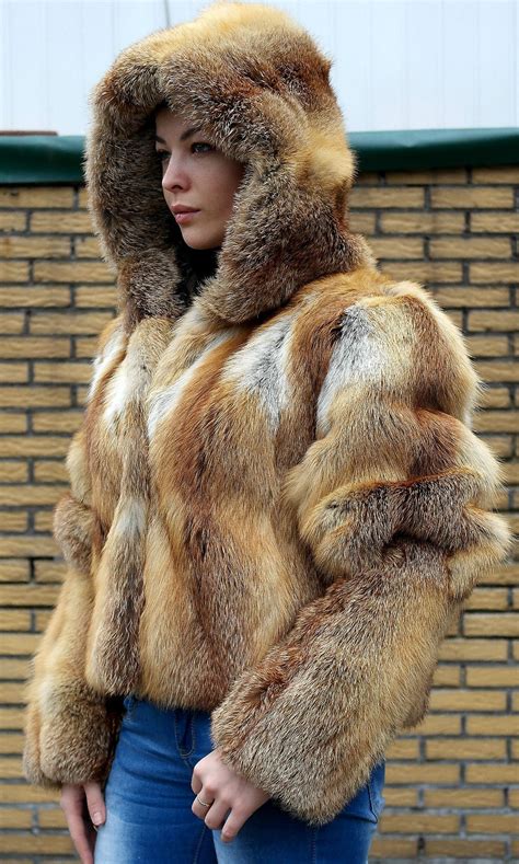 hooded red fox fur jacket | Fox fur jacket, Fabulous furs, Fur