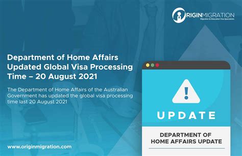 Australia Global Visa Processing times | 20 August 2021