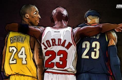 Kobe Bryant x Michael Jordan x LeBron James Illustration Young Kobe ...