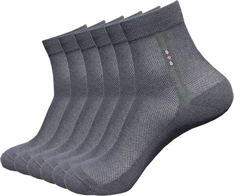 Amazon.com: 6 Pack Mens Ultra Thin Breathable Socks Summer Mesh Cotton ...