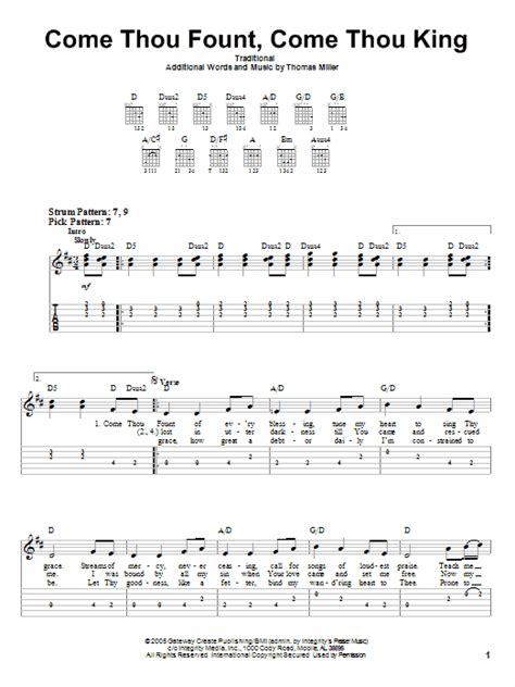 Come Thou Fount, Come Thou King by Gateway Worship - Easy Guitar Tab - Guitar Instructor