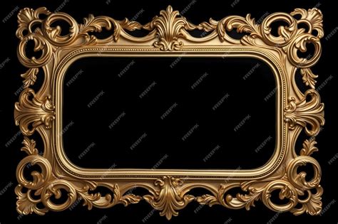 Premium AI Image | a gold frame with a black background with a gold border.