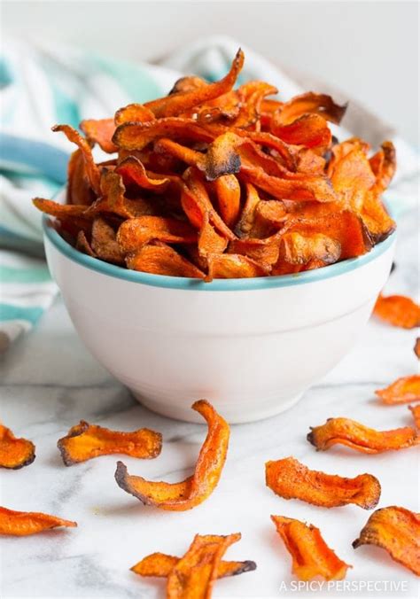 Healthy Baked Carrot Chips - A Spicy Perspective