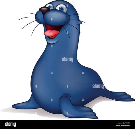 Cartoon illustration funny grey seal hi-res stock photography and images - Alamy