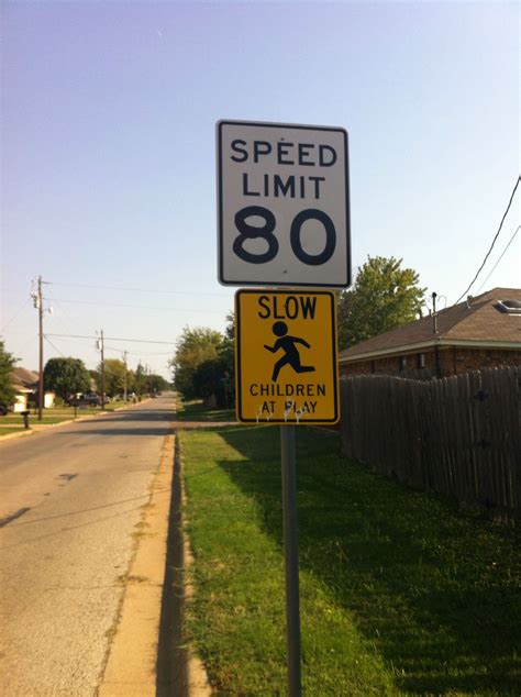 80 mph speed limit in a kid zone.. Interesting. | Speed limit, Highway signs, Kids zone