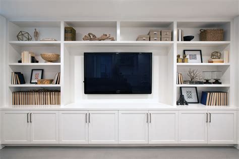 A wall of built-ins for a family room media center. – Addition on Three ...