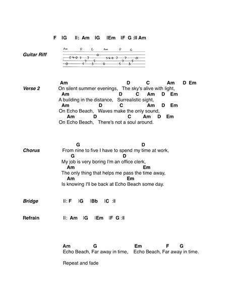 Guitar Lessons: Echo Beach Martha & The Muffins Guitar Lesson & tabs chords