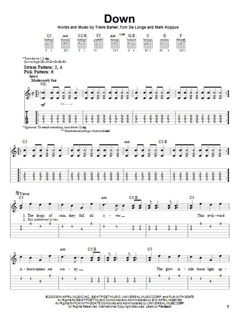 Down by Blink-182 - Easy Guitar Tab - Guitar Instructor