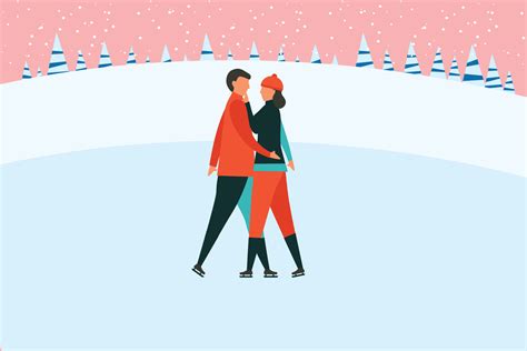 A couple is ice skating. 22788253 Vector Art at Vecteezy