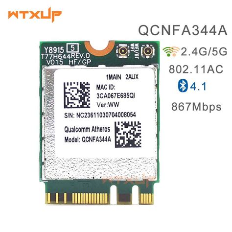 Qualcomm Atheros Wireless AC Wi-Fi adapter QCNFA344A NFA344A 802.11ac ...