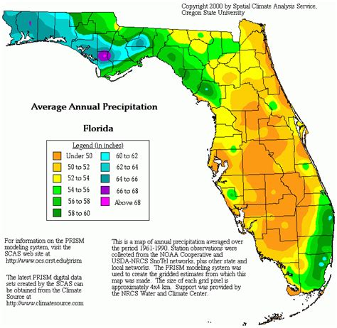 Florida Annual Rainfall Map | Maps Of Florida