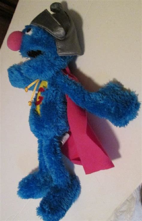 SESAME Street Plush SUPER GROVER stuffed talking Doll 14", 2010 Hasbro - Muppets, Sesame Street