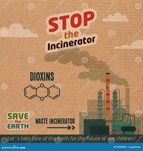 Stop Incinerator Cardboard Illustration Stock Vector - Image: 44300361