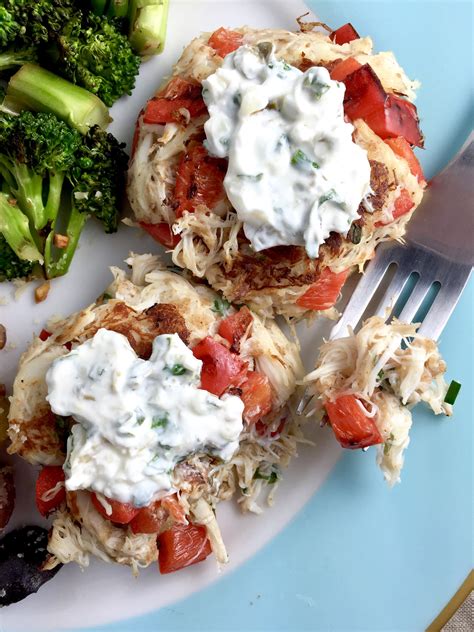 Lemon Herb Crab Cakes with Creamy Garlic Chive Sauce