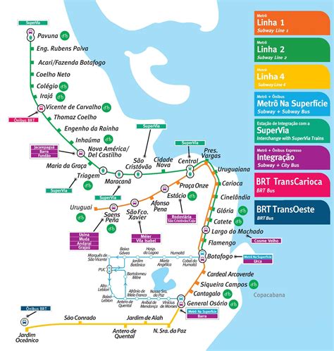 Rio metro line 4 map - Rio metro map line 4 (Brazil)