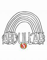 ABDULLAH Free Name Coloring Page — Stevie Doodles sketch template