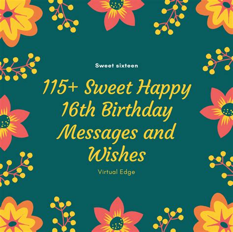 115+ Sweet Happy 16th Birthday Wishes and Messages | Virtual Edge