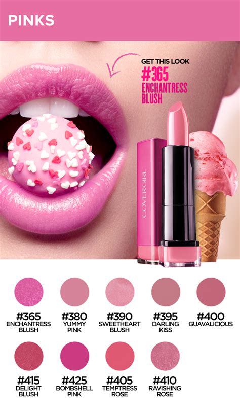 Pink lip shades from Covergirl | Pink lip color, Lip colors, Pink lips