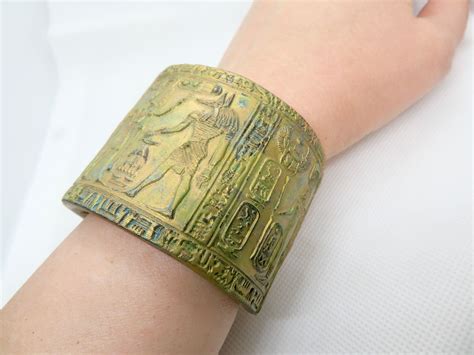 Ancient Egyptian Antique Gold Cuff Bracelet Polymer Clay Wide | Etsy ...