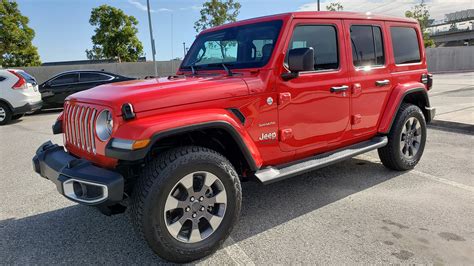 Red Jeep Wrangler Sahara Unlimited