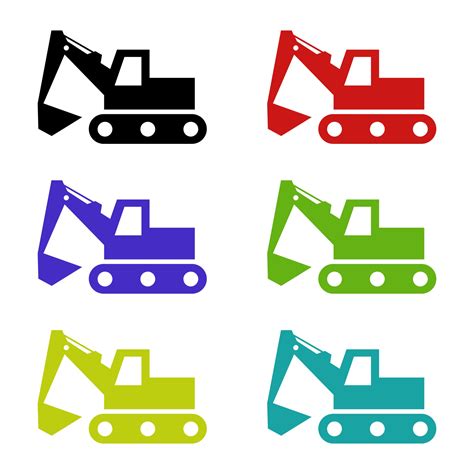 Set Of Excavator On White Background 2042518 Vector Art at Vecteezy