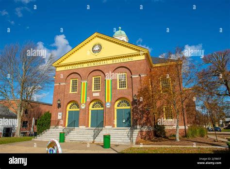 Plymouth Memorial Hall at 83 Court Street in historic town center of ...