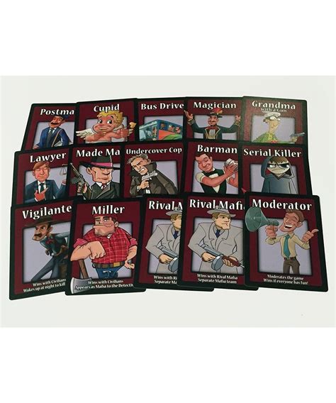 Mafia The Party Game – Mafia Game of Lying Bluffing Deceit –38 Role Cards Mafia Card Game for ...