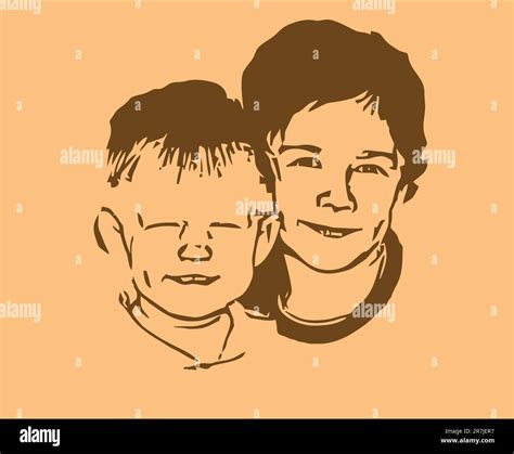 vector silhouette two boys Stock Vector Image & Art - Alamy