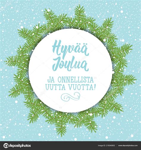 Christmas Card Finnish Text Merry Christmas Happy New Year Lettering — Stock Vector © pidzam4e ...