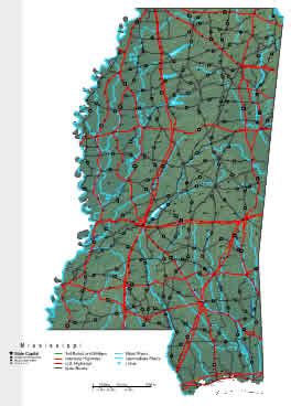 Mississippi Map - online maps of Mississippi State