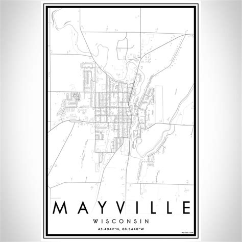 Mayville - Wisconsin Map Print in Classic — JACE Maps