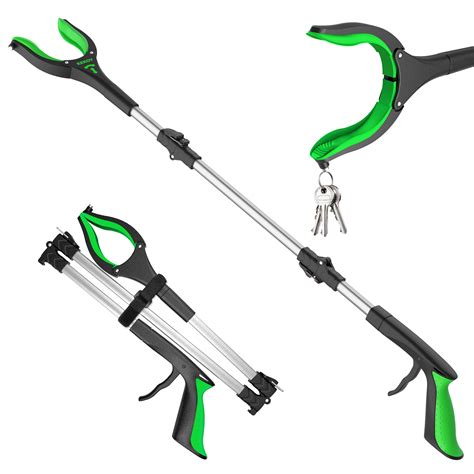 "Kekoy 36"" Foldable Metal Grabber Reacher with Extended Grip, High Reach & Anti-Slip Rotating ...