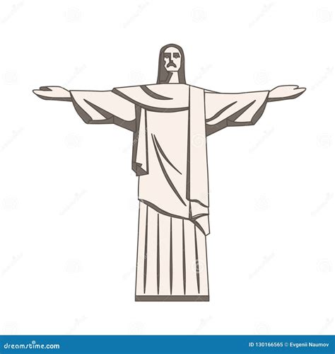 Christ the Redeemer Statue in Flat Style Editorial Image - Illustration of arts, brazillian ...