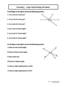 Basic Concepts of Geometry Worksheet Bundle by Ashley Spencer | TpT