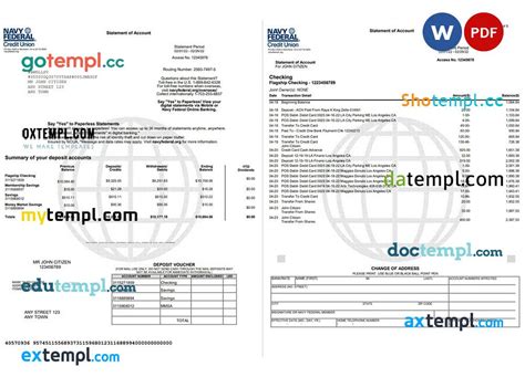 USA New York M&T Bank statement Word and PDF template, 2 pages | by Doctempl | Dec, 2023 | Medium