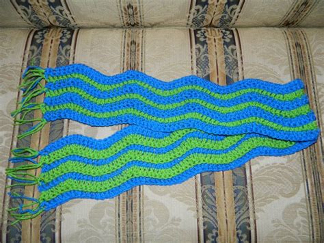 Ripple stitch crochet scarf I made for my grandson | Ripple stitch ...