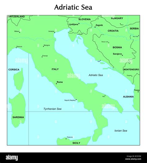 Adriatic Sea Europe Map - Allina Madeline