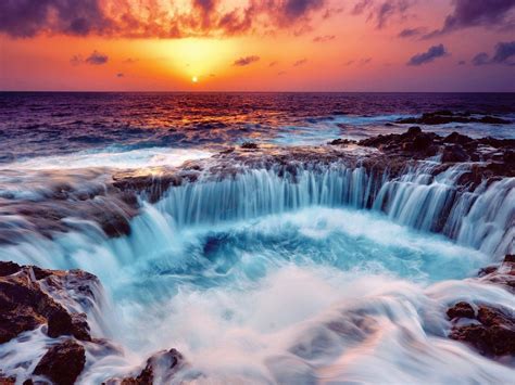 Sunset Waterfall Wallpapers - Top Free Sunset Waterfall Backgrounds ...