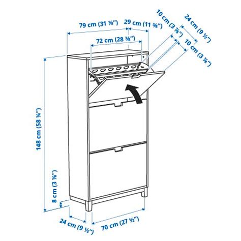 STÄLL shoe cabinet with 3 compartments, dark grey, 79x29x148 cm | IKEA ...