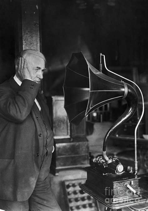 Thomas Edison Listening To Phonograph Photograph by Bettmann - Pixels